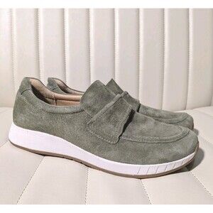 Dansko Slip-On Sneaker Loafer Leather Olive Green Suede Shoes UK 39 US 8.5